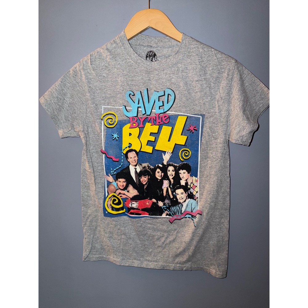 Saved By The Bell Cast Graphic T-Shirt Mens Small Gray 90s TV Show Bayside High